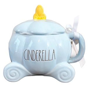 👑2022 LIMITED EDITION👑 Rae Dunn Disney Cinderella Blue Pumpkin Carriage Mug